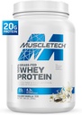 Muscletech Grass- Fed Whey Protein Powder (Deluxe Vanilla, 1.8LB) - Whey Protein Smoothie & Milk Shake Mix understøtter Muscle Gain & Recovery - 20g af Whey Protein for kvinder & mænd - Non-GMO & Gluten- Free