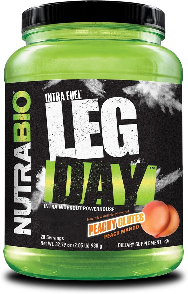 NutraBio Leg Dag Intra Workout Powder - Avanceret Carb supplement med Cluster Dextrin & Elektrolytes - Carb Powder med EAA / BCAA - Cyklisk Dextrin for ydeevne - Peach Mango, 20 Servere