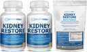Nyre rense og Nyre sundhed supplement til støtte normal Nyre funktion 60 caps-2 Pack + Bio Fiber, Nyre rense Detox & Reparation - Genoprettende Nyre Support & Nyre Supplement 2.5 LBS