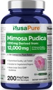 NusaPure Mimosa Pudica Seed 10:1 Extract, 1200 mg Equivalent to 12,000 mg 200 Veg Capsules (Non-GMO, Vegan)