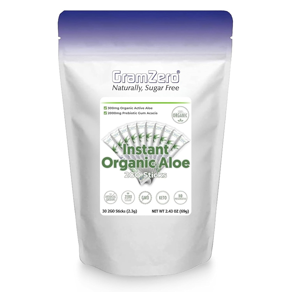 GramZero 2GO Sticks - Økologisk Aloe: Unflavored, Great for Nutrition Club Loaded Tea