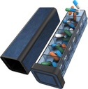 Pill Organizer 1 gang om dagen, Pill Box 7 Dag, Ugentlig rejse Pill Case, Daily Large Medication Holder Container, En gang daglig Pillbox Dispenser for Vitamin, Medicin, piller, tillæg (blå)