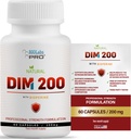 DIM supplement for kvinder og mænd, DIM 200mg oral supplement Hormonal Balance, Hormonbalance for kvinder og mænd, Diindolylmethan Gluten Free Vegetar Twist Capsules (60 Caps - 2 - Måned Supply)