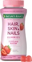 Nature 's Bounty Hår, Hud & Nails med Biotin, Jordbær Gummies Vitamin Supplement, Understøtter hår, hud og nail sundhed for kvinder, 2500 mcg, 140 Ct, 70 Total Servering