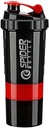5 I 1 Protein Shaker Flaske - Professional Series Shaker Flaske til Protein Shakes og Pre Workout Gym Flaske, Med Powder Storage, Pillebakke, Blanding Ball, Shakes Cup (rød)