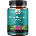 Leverstøtte NAC tillæg med mælk tidsel for lever rense Detox & reparation - N Acetyl cystein tillæg for lever rense med gurkemeje, cholin, Mælkebøtte & L- Glutathione - 60 Caps