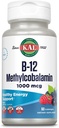 KAL vitamin B- 12 Methylcobalamin Lozenges 1000mcg, sund energi, Metabolisme, Nerve & Red Blood Cell Support, * Optimal Absorption, Natural Berry Flavor, Vegan, Sugar Free, 60 Servere, 60 Lozenges