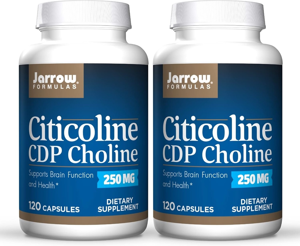Jarrow Formulas Citicolin (CDP Cholin) 250 mg - 120 kapsler, pakke af 2 - understøtter Brain Health & Opmærksomhed ydeevne - op til 240 Total Servering