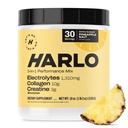 Harlo - Collagen & Creatin Electrolyte Drink Mix - Ananas Salt Flavor - Hydrating Pre & Post Workout Pulver - Understøtter hud, Joints & Muscle Inddrivelse - Sukkerfri energi Boost