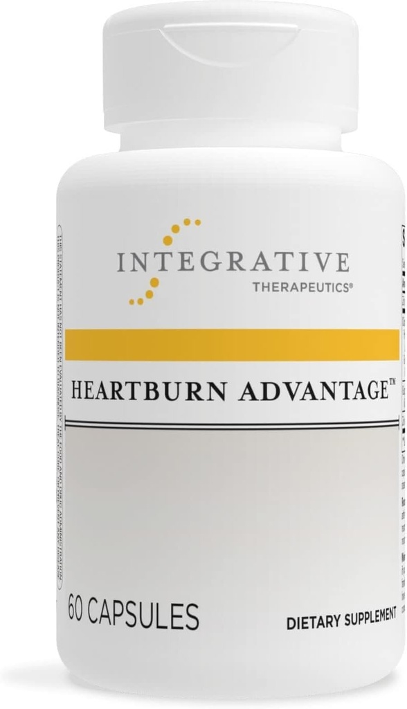 Integrative terapier Heartburn Fordel - Støtte til Lejlighedsvis Heartburn, Bloating & Kvalme * - Digitale & GI Health Support - Gluten- Free & Dairy- Free - 60 kapsler (60 Servere)