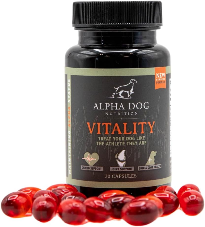 Krill Olie til hunde - Vitality by Alpha Dog Nutrition - Reducerer hundeallergi, Itchiness, & Shedding - fremmer sund hud og Coat