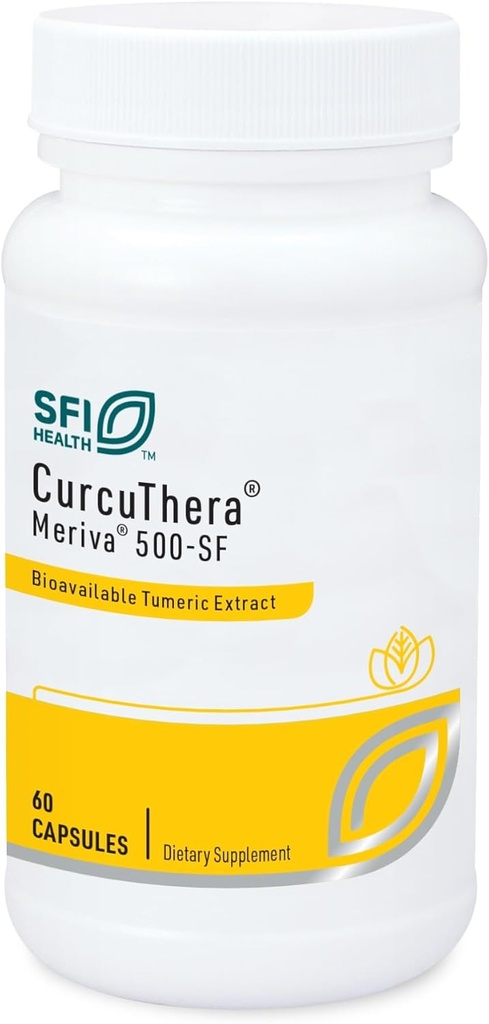 Klaire Labs SFI Health CurcuThera - 500 milligram Meriva Curcumin Complex med 29x højere biotilgængelighed & Patenteret Phytosome Levering Technology, Hypoallergen, Vegan (60 kapsler)