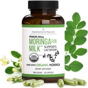 Amning Supplement - Økologiske Moringa kapsler til amning Støtte til at øge Breastmilk Supply (120 ct) Pure Malunggay Leaf pulver til mælkeproduktion Booster & postnatale vitaminer A E K 500mg