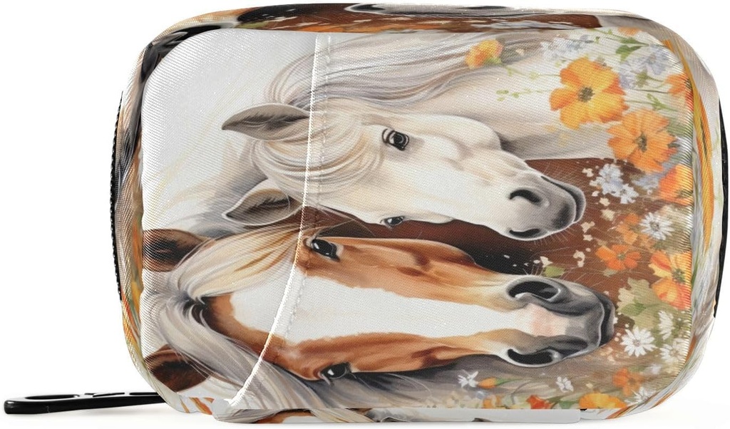 Horse Pill Organizer Case Portable Weekly Daily Pill Case Bag Organizer with Zipper for Supplements Medicine Travel Family Business