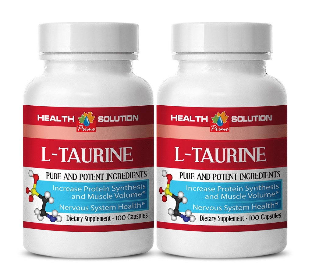 Taurine b6 - L- TAURINE 500MG - opretholde lean muskelmasse, Taurine supplement, essentielle aminosyrer, Focus og Energy Booster, Memory Support, kraftfulde antioxidant, Detox piller, 2 Bot 200 Kapsler