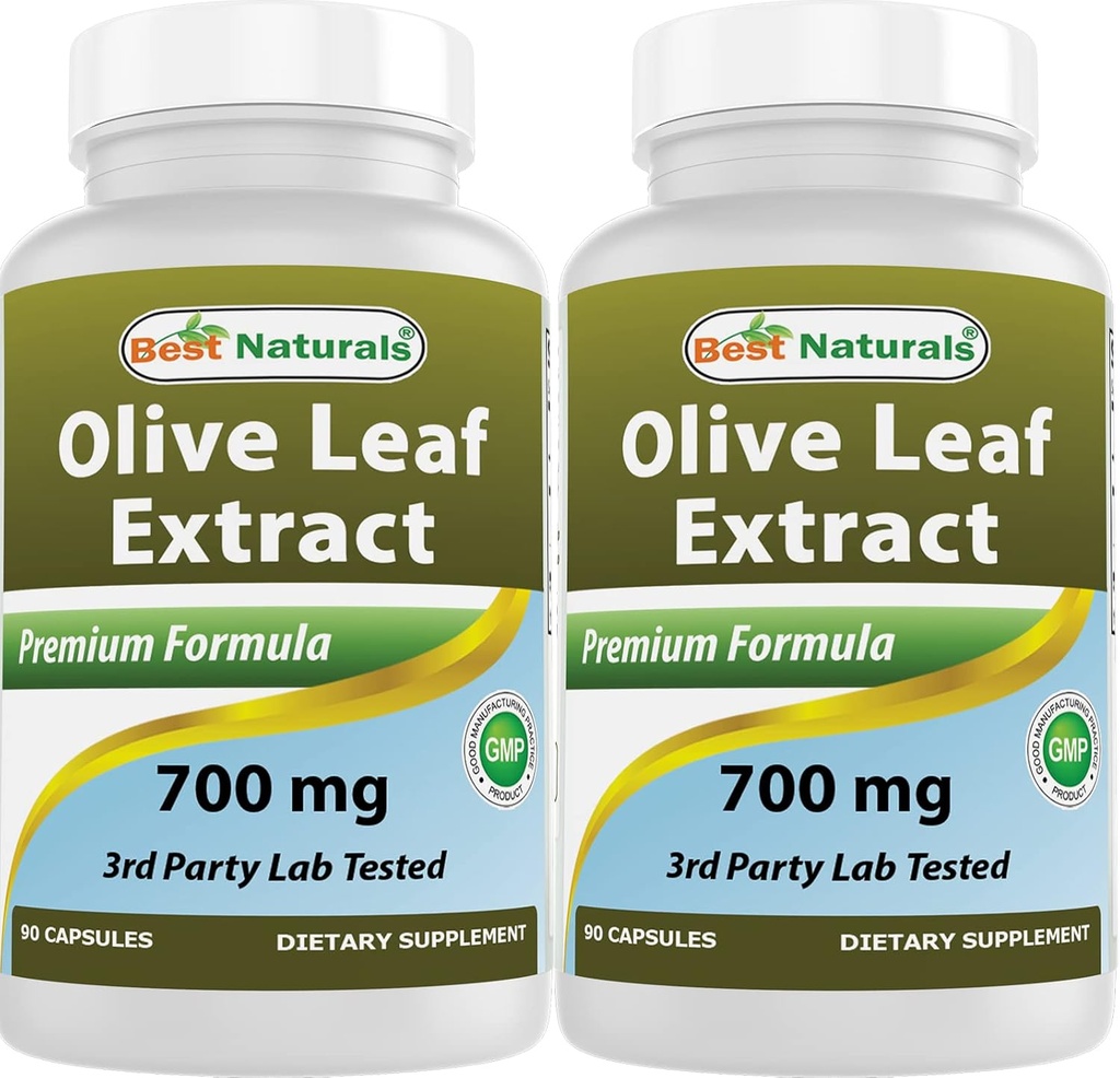 Bedste Naturals 2 Pack Olive Leaf Extract 700mg 90 Kapsler (Total 180 Kapsler)
