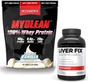 Myogenix leverstøtte Supplement & Myolean Vanilla Whey Protein - Avanceret leversundhed & muskel Inddrivelse med 40g High- Protein Whey - Support Detox, vækst og ydeevne