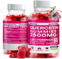 Quercetin Gummies - 2500MG med Bromelain, L- Theanine & Zink Vegan immunsupport supplement til børn og voksne - Allergi Relief & Lung Health