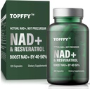NAD + tillæg, NAD + & Resveratrol supplement til Max Absorption for support Cellular Energy, Aging Defense, 120 Softgels