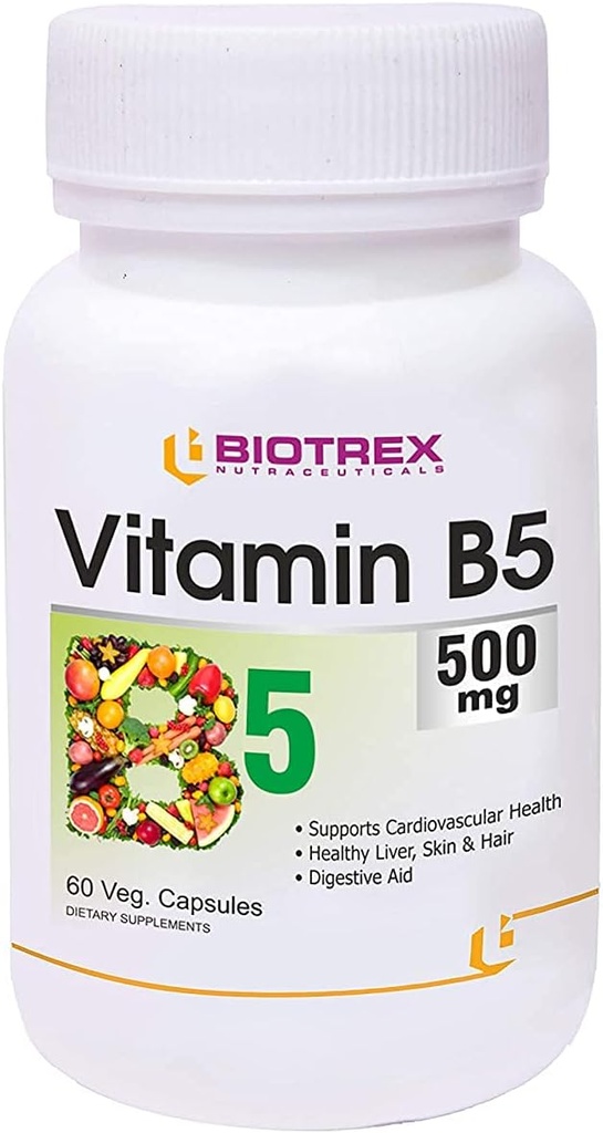 Panihari Biotrex Nutracatic Vitamin B5, 500 mg - 60 Veg Capsule