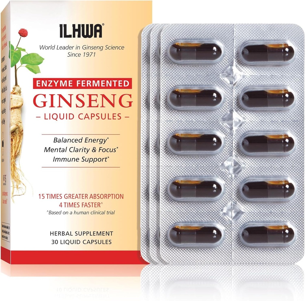 ILHWA Enzyme Fermenteret Ginseng, 30 flydende kapsler