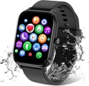 Smart ur til mænd kvinder kompatibel med iPhone Samsung Android Phone 1,83 "Fuld Touch Screen IP68 Vandtæt Bluetooh Fitness Tracker Heart Rate / Sleep Monitor, Sort