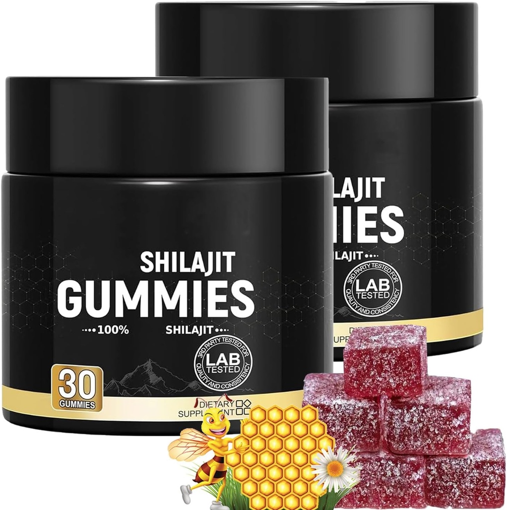 Himalayan Gold Grade Shilajit Gummies med Manuka honning til mænd og kvinder - 124; Blood Orange Oil Flavor - 124; 85 + Trace Minerals & Fulvic Acid for Focus & Energy Sund Gummies -30 Greve (2)