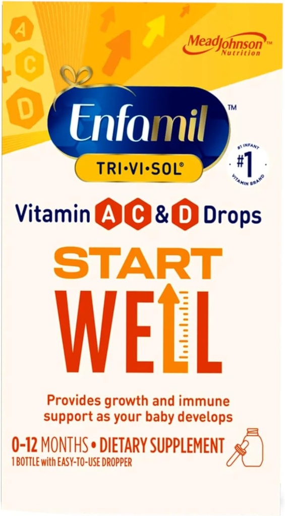 Enfamil Tri- Vi- Sol Vitamin A, D & C Supplement dråber til spædbørn, 50 ml