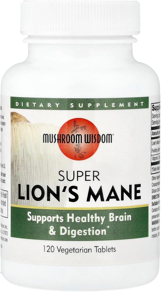 Mushroom Visdom Super Extract, Lions Mane, 120 Greve