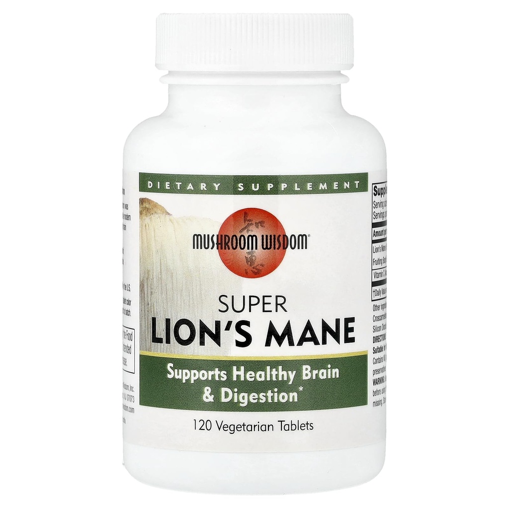 Mushroom Visdom Super Extract, Lions Mane, 120 Greve