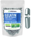 XPRS Nutra Størrelse 3 Tomme kapsler - 100 Tomme Gelatine kapsler - Piller gør det selv Capsule Filling - Pure Bovin Pill Gel Caps til Do- It- Yourself Kosttilskud (Sølv)