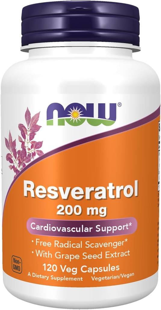NU Kosttilskud, Natural Resveratrol 200 mg med rød vin ekstrakt, 120 Veg kapsler