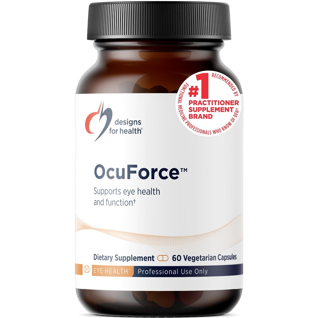 Design til sundhed OcuForce - Eye Health Support Supplement - Lutein, Zeaxanthin, Carotenoider, Zink, Taurine + Vitamin (60 kapsler)