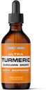 Ultra6 Nutrition flydende gurkemeje Curcumin ekstrakt med sort peber - gurkemeje dråber med Bioperine - Easy- to- Take Kosttilskud Made i USA (60ml)