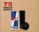 W Gallery 75 Black 60 Dram Reversible Cap - lufttæt lugt bevis hætteglas - Plastic Medical Grade receptpligtige flasker til piller urter blomster kosttilskud, Bulk Pack, ikke glas krukker