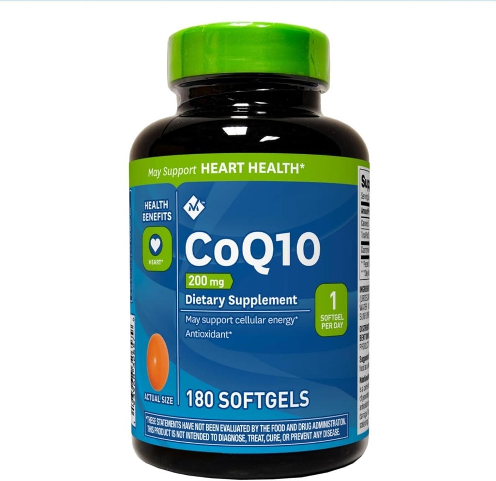 Medlemmer markCoQ10 200 mg Kosttilskud, 180 Softgels, Understøtter cellulær energi, Antioxidant