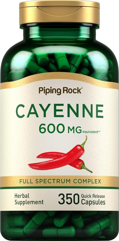 Piping Rock Cayenne Pepper Capsules Name 124; 600mg