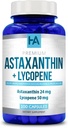 Astaxanthin og Lycopene Supplement- 124; Lycopen 50mg Plus Astaxanthin 24mg Carotenoids Supplement for Tanning Skin Care Vision & Heart Health Support