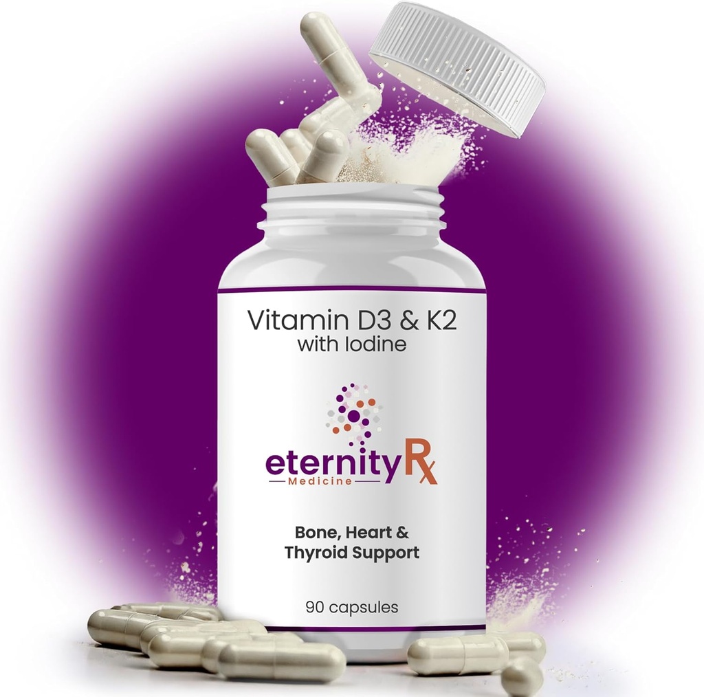 D3 K2 5000 IE - højpotens D3 og K2 supplement til ben, hjerte - og immunforsvar - læge formuleret - 90 Easy- to- sluge kapsler - Non- GMO, USA Made