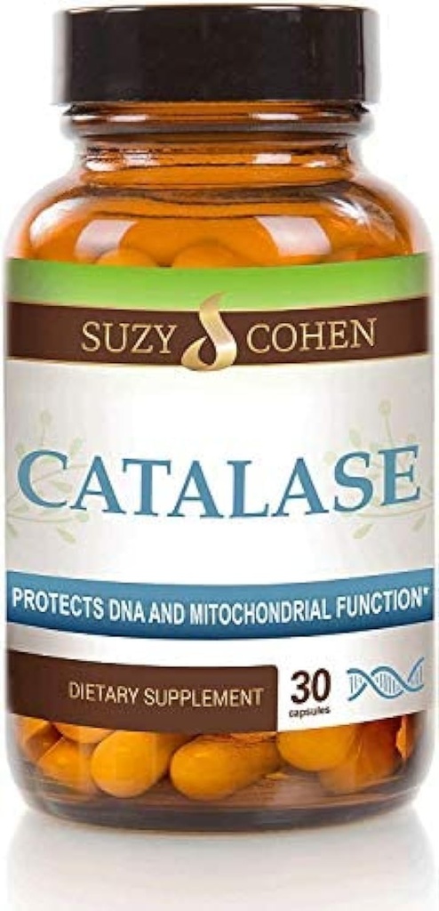 Suzy Cohen Catalase 12.500 CATu Kosttilskud, Lever Enzyme, Neutraliserer Hydrogen Peroxid, Understøtter hud, hår og samlede wellness, 30 Forsinkede-Release kapsler