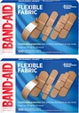 BAND- Aid Brand Fleksible Fabric Adhesive Bandages med memory-Weave Fabric, Quilt- Aid Comfort Pad & Hurt- Free Pad; Sårpleje for mindre stykker, skraber, & Sår, Assorterede størrelser, 2 x 100 Greve