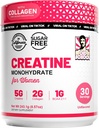Old School Labs Creatin for Women Post- Workout Supplement - 5000mg Creatin, 2000mg Hydrolyzed Bovine Collagen & BCAA 2: 1: 1 for Lean Muscle Growth, Hurtig Inddrivelse & Stamina - 30 Serveringer