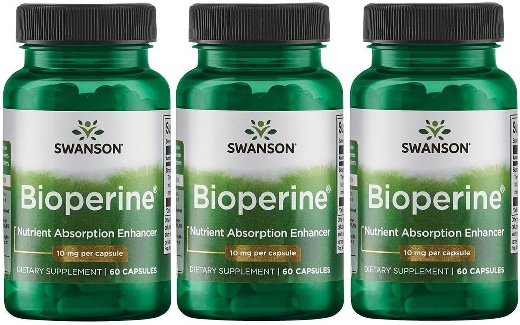 Swanson Bioperine 10 mg 60 Caps (3 stk.)