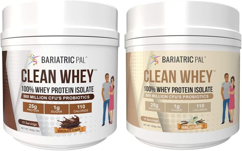BariatricPal Clean Whey Protein (25g) med Probiotika - Chokolade & Vanilla Variety Pack