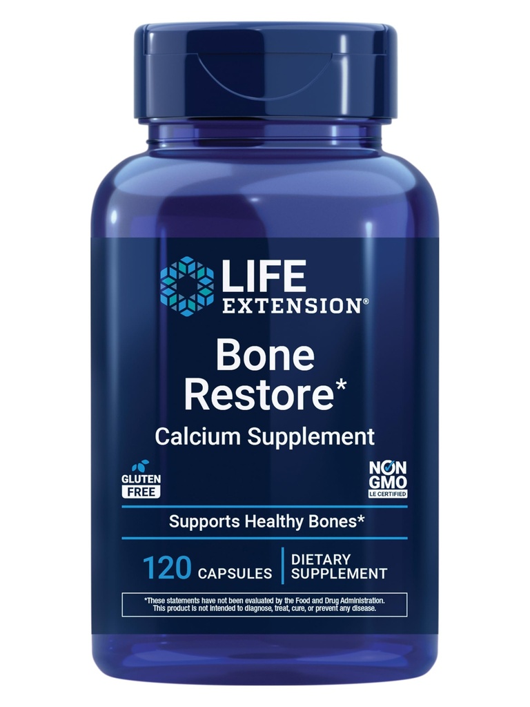 Life Extension Knoglegendannelse Calciumtilskud, D3- vitamin, Magnesium, Bor, zink, mangan, Silicon, Hjælper Opretholde sund knogletæthed, Glutenfri, Non- GMO, 120 Kapsler