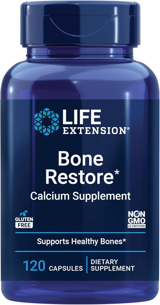 Life Extension Knoglegendannelse Calciumtilskud, D3- vitamin, Magnesium, Bor, zink, mangan, Silicon, Hjælper Opretholde sund knogletæthed, Glutenfri, Non- GMO, 120 Kapsler