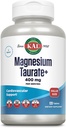 KAL Magnesium Taurat 400mg Plus vitamin B6, Chelated Magnesium supplement, høj absorption Magnesiumkompleks, muskel og hjerte sundhed support, Vegan, Gluten Free, 60- dag garanti, 60 Serv, 120 Tabs