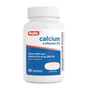 Rugby Calcium 600 mg tabletter med vitamin D3 200IE (5 mcg) - Gluten- Free Daily Vitamin D Kosttilskud for ben Sundhed og kalciumabsorption, 60 greve (1 pakke)