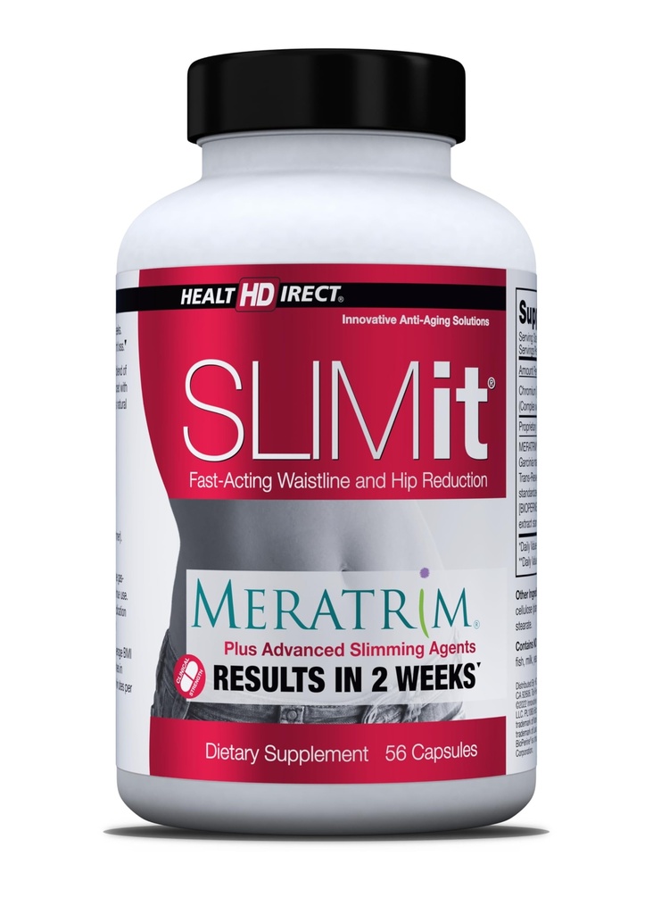 SUNDHEDSDIRECT - SLIMIT med Meratrim - Naturlig metabolisk for kvinder og mænd - Mål Fedtceller, Understøtter stofskiftesygdomme - 56 kapsler