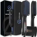 Arkam Beard Straightener for mænd -Premium Opvarmet Beard Brush Kit w / Anti- Scald Feature, Dual Action Hår Comb and Hard Shell Travel Case for Medium to Long Beards - Kost- og grooming gaver til mænd